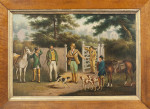 Oil On Canvas 19th Century Hunting Party
