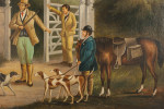 Oil On Canvas 19th Century Hunting Party