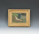Fishing Oil On Board Of A Trout Being Landed