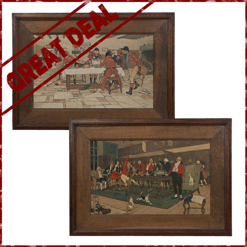 Pair Of Hunting Prints, Hunt Breakfast And Hunt Supper