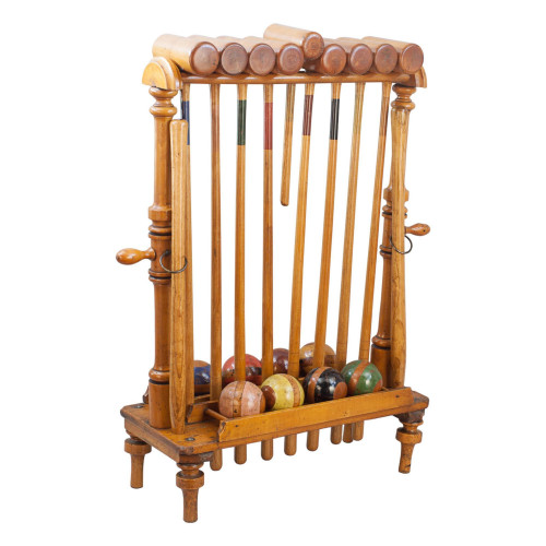 Victorian Eight Mallet Croquet Set By Sparkes Of Bury