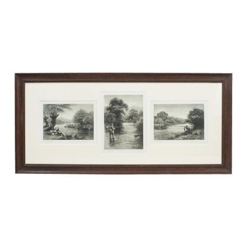 Trout Triptych Fishing Photogravure