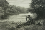 Trout Triptych Fishing Photogravure