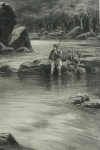 Salmon Triptych Fishing Photogravure