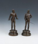 Pair Of Bronze Fencing Figures