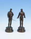 Pair Of Bronze Fencing Figures