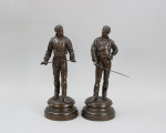 Pair Of Bronze Fencing Figures