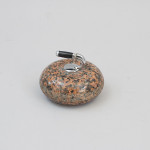 Set Of Three Curling Stone Desk Pieces, Paper Weight, Pen Holder