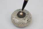 Set Of Three Curling Stone Desk Pieces, Paper Weight, Pen Holder