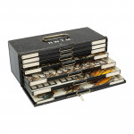Antique Black Japanned Fly Reservoir