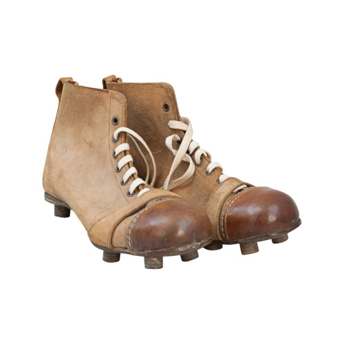 Vintage Pair Of Leather Football / Rugby Boots
