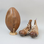 Vintage Pair Of Leather Football / Rugby Boots