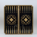 Oriental Black And Gold Backgammon And Chess Board