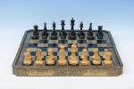 Oriental Black And Gold Backgammon And Chess Board