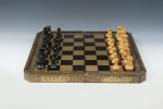 Oriental Black And Gold Backgammon And Chess Board
