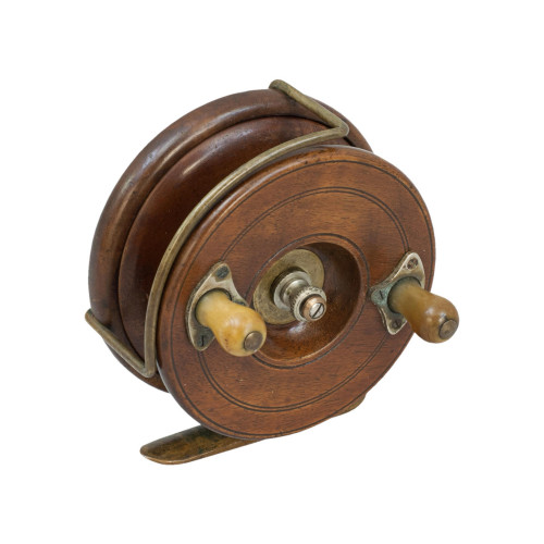 Antique 5" Mahogany Fishing Reel By Hardy
