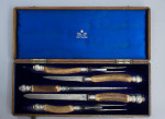 Mappin & Webb Silver-mounted Antler Carving Set