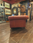 Vintage Button Back Leather Chesterfield Sofa