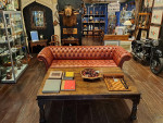 Vintage Button Back Leather Chesterfield Sofa