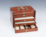 Mahjong Set In Hardwood Box