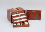 Mahjong Set In Hardwood Box