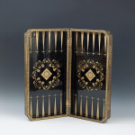 Oriental Black And Gold Backgammon And Chess Board