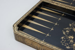 Oriental Black And Gold Backgammon And Chess Board