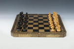 Oriental Black And Gold Backgammon And Chess Board