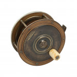 Antique Salmon Fishing Reel In Brass And Bakelite By Carter & Sons