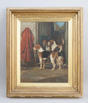Oil On Canvas of Three Foxhounds
