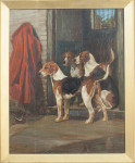 Oil On Canvas of Three Foxhounds