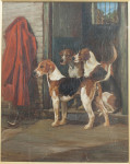 Oil On Canvas of Three Foxhounds