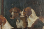 Oil On Canvas of Three Foxhounds