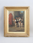 Oil On Canvas of Three Foxhounds