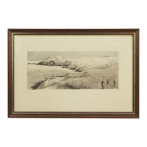 Antique Golf Scene, Clifftop Golf.