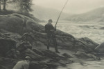 Antique Salmon Fishing Engraving, Salmon Fishing On The Dee By Joseph Farquharson