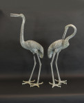 Pair Of Metal Birds, Cranes
