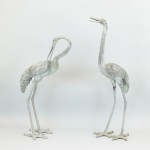 Pair Of Metal Birds, Cranes
