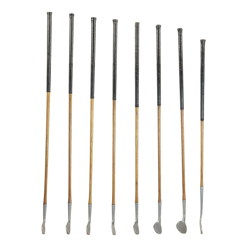 Set Of Eight Hickory Vulcan Golf Clubs