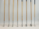 Set Of Eight Hickory Vulcan Golf Clubs