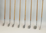 Set Of Eight Hickory Vulcan Golf Clubs