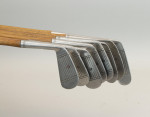 Set Of Eight Hickory Vulcan Golf Clubs