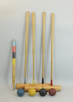 Antique Croquet Set On Stand
