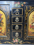Mid 19th Century French side cabinet with exceptional hand painted floral detail.