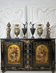 Mid 19th Century French side cabinet with exceptional hand painted floral detail.