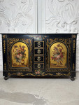 Mid 19th Century French side cabinet with exceptional hand painted floral detail.