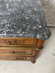 Late eighteenth century French walnut and burr elm commode