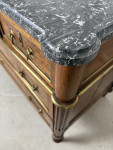Late eighteenth century French walnut and burr elm commode