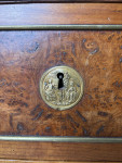 Late eighteenth century French walnut and burr elm commode
