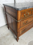 Late eighteenth century French walnut and burr elm commode